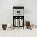 12-Cup Programmable Coffee Maker with Thermal Carafe, 1-4 Cup Setting, Brew Strength Control and Brew Pause, Stainless Steel, Silver