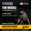 (6 pack) Black Rifle Coffee Company Fur Missile, Medium Roast, Ground Coffee, 12 oz