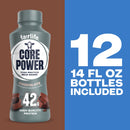 Core Power High Protein Shake, Chocolate, 42g Bottle, 14oz, 12 Pack