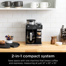 Ninja Espresso & Coffee Barista System 12-Cup, Built-In Milk Frother, Nespresso Capsule Compatible, CFN601, Black