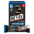 (3 pack) MET-Rx Big 100 High Protein Meal Replacement Bars, Super Cookie Crunch, 32g Protein, 3.52 oz, 4 Count