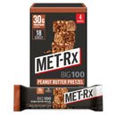 (3 pack) MET-Rx Big 100 High Protein Meal Replacement Bars, Peanut Butter Pretzel, 30g Protein, 3.52 oz, 4 Count