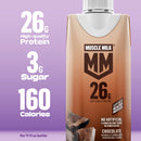 Muscle Milk 26g High Protein Shake, Chocolate, Ultra- Filtered Milk 11 fl oz, 12 pack