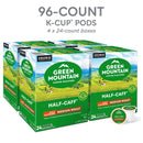 (4 pack) Green Mountain Coffee Roasters, Half Caff Medium Roast K-Cup Coffee Pods, 24 Count