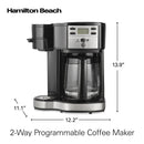 Hamilton Beach 2-Way Programmable Coffee Maker, Single Serve Coffee Maker & 12-Cup Coffee Pot, Black