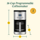 Cuisinart Coffee Maker, Programmable, Stainless Steel, 14-Cup Glass Carafe