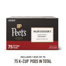Peet's Coffee Coffee Pods, Dark Roast, Major Dickason's Blend, 75 K Cups