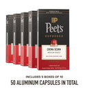 Peet's Coffee Espresso Capsules, Medium Roast, Crema Scura, 50 Count