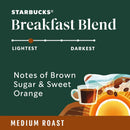 Starbucks Breakfast Blend Medium Roast K-Cup Coffee Pods 60 Count, Keurig Compatible, Arabica Coffee, Smooth Citrus Notes