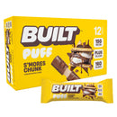 BUILT Puff Protein Bars, Variety Pack, 15g-17g Protein - 12 Count