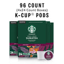 Starbucks Sumatra Dark Roast K-Cup Coffee Pods 96 Count, Keurig Compatible, 100% Arabica Coffee, Rich Herbal Spice Notes