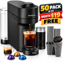 Nespresso Vertuo Pop+ Coffee Machine with Milk Frother, Liquorice Black