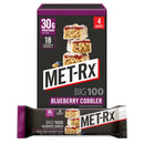 (3 pack) MET-Rx Big 100 High Protein Meal Replacement Bars, Blueberry Cobbler, 30g Protein, 3.52 oz, 4 Count