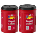 Folgers Classic Roast Medium Roast Ground Coffee 43.5 oz (2 Pack), Smooth Rich Flavor, Kosher Certified, Caffeinated Coffee