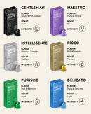 ROSSO CAFFÈ 120 Espresso Coffee Pods for Nespresso Original Machines - Premium Capsules Variety Value Pack 6 Flavors, Rich Breakfast to Intense Roasts