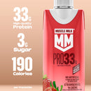 Muscle Milk Pro 33g High Protein Shake Ultra Filtered Milk, Strawberries N Creme, 11 fl oz, 12 pack