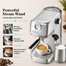 Casabrews 3700Gense Espresso Machine with 58mm Portafilter, PID Temperature Control, Pressure Gauge, 20-Bar Pump, Steam Wand & Stainless Steel Design