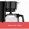 BLACK+DECKER 12-Cup Coffee Maker with Easy On/Off Switch, Easy Pour, Non-Drip Carafe with Removable Filter Basket, Vortex Technology, Black