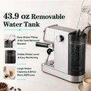 Casabrews 3700Gense Espresso Machine with 58mm Portafilter, PID Temperature Control, Pressure Gauge, 20-Bar Pump, Steam Wand & Stainless Steel Design