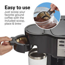 Hamilton Beach 2-Way Programmable Coffee Maker, Single Serve Coffee Maker & 12-Cup Coffee Pot, Black