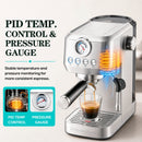 Casabrews 3700Gense Espresso Machine with 58mm Portafilter, PID Temperature Control, Pressure Gauge, 20-Bar Pump, Steam Wand & Stainless Steel Design