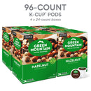 (4 pack) Green Mountain Coffee Hazelnut Flavored K-Cup Pods, Light Roast, 24 Count for Keurig Brewers